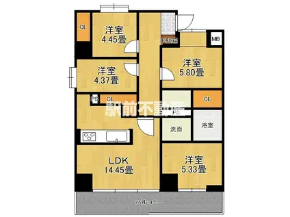 TOMOEビル(4LDK/6階)の間取り写真
