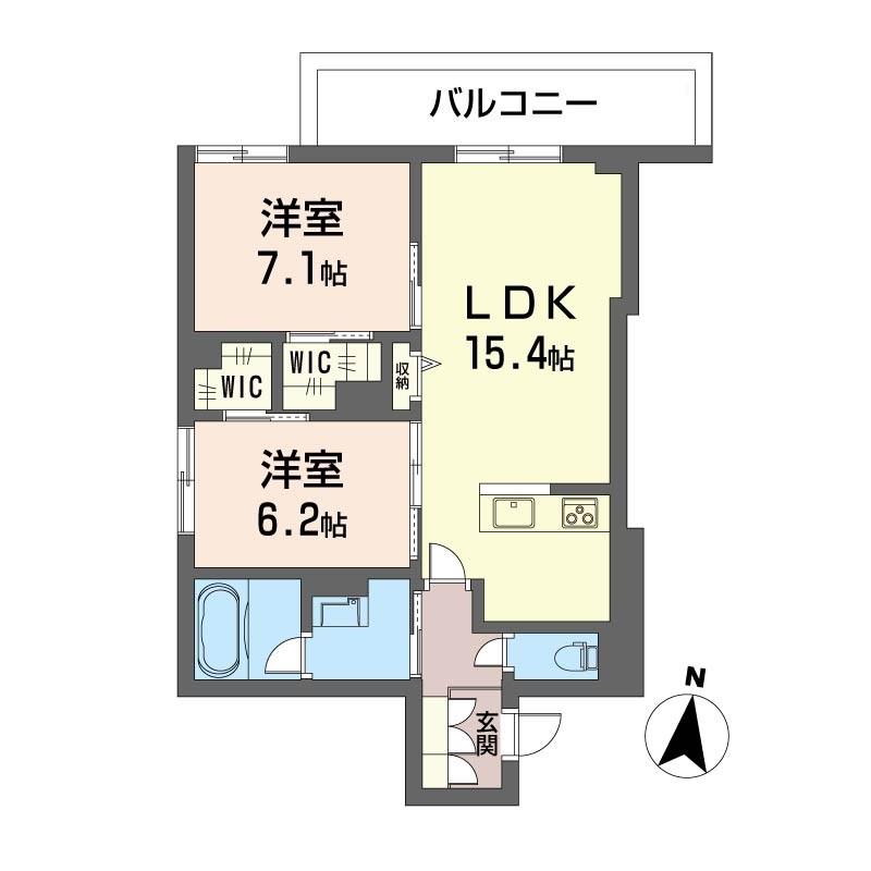グランディール立石(2LDK/3階)の間取り写真