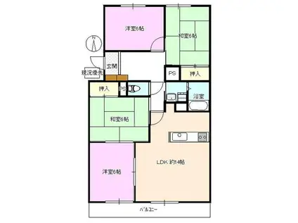ステイツハウスあづま通(4LDK/2階)の間取り写真