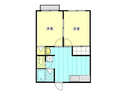マルマツハウス(2DK/1階)の間取り写真
