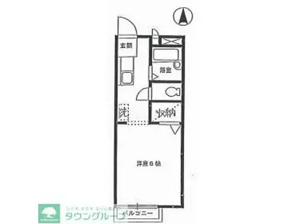 グレイスフラッツ(1K/1階)の間取り写真