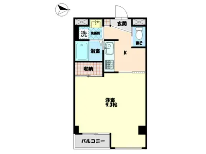 キアーズII(1K/1階)の間取り写真