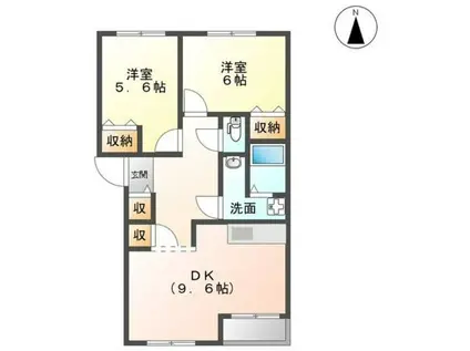 コンフォース・スバル(2DK/2階)の間取り写真