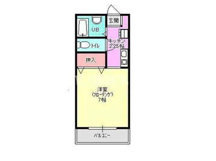 ジャストモアナ(1K/2階)の間取り写真