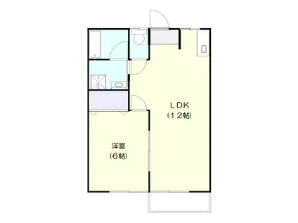 片貝ハイツ(1LDK/1階)の間取り写真