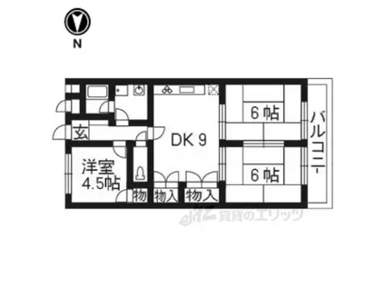 デラシオン御室(3DK/3階)の間取り写真