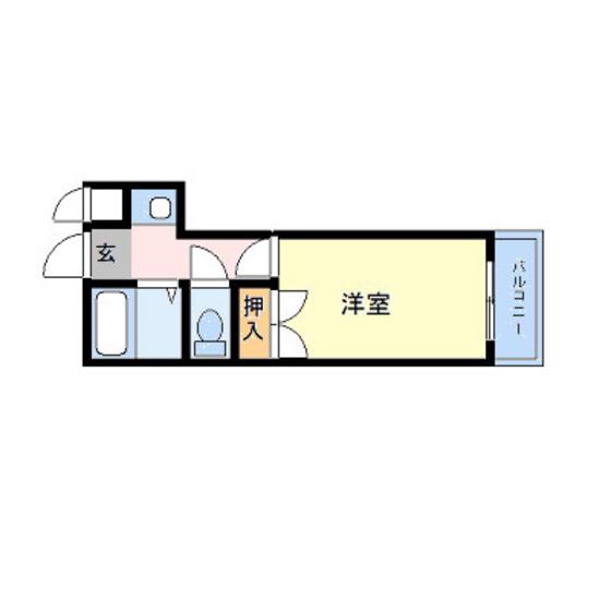 ジュネス九軒町(1K/4階)の間取り写真