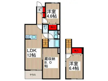 RAFFINATO(2LDK/1階)の間取り写真