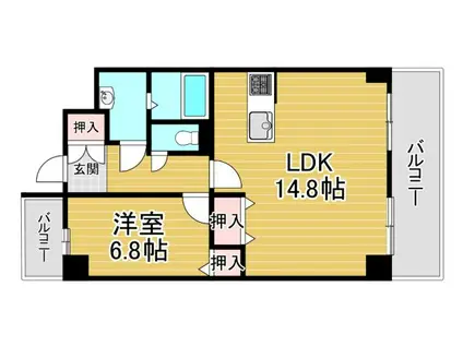 ラポール御幣島(1LDK/5階)の間取り写真