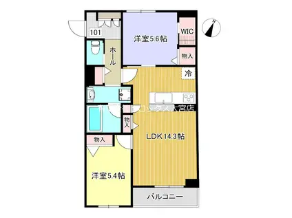 ドムス グランツ 大宮大成(2LDK/1階)の間取り写真