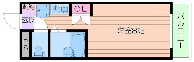 ロイヤル壱番館(ワンルーム/1階)の間取り写真