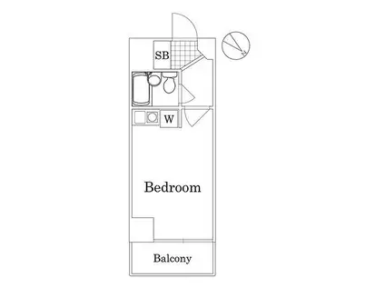 ライオンズマンション川崎貝塚第2(ワンルーム/1階)の間取り写真