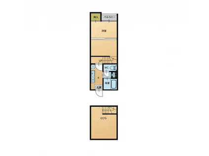 REVE西公園AQUAPORTI(2K/2階)の間取り写真