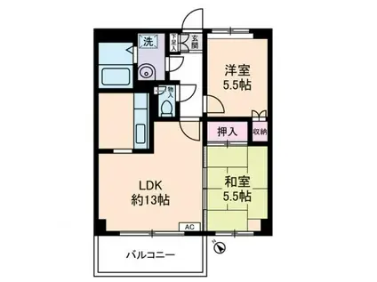 ミルキーウェイ(2LDK/3階)の間取り写真