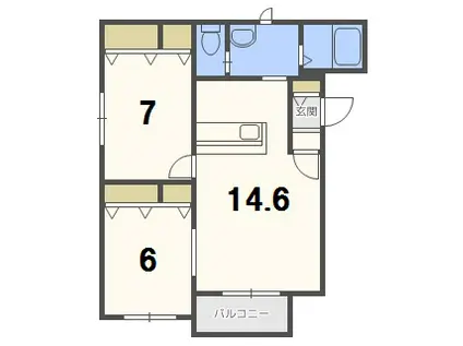 シャトルTH23(2LDK/2階)の間取り写真