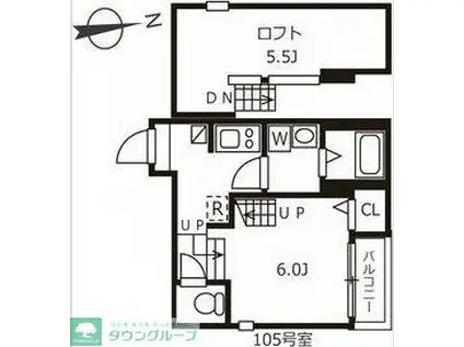 ハーモニーテラス十番IV(1K/1階)の間取り写真