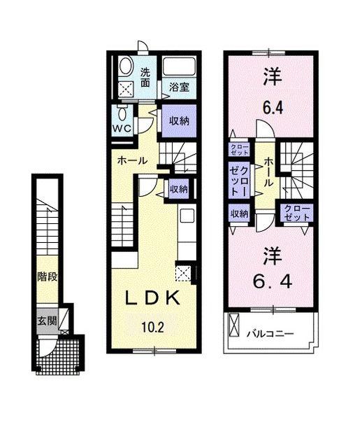 エルミタージュ(2LDK/2階)の間取り写真