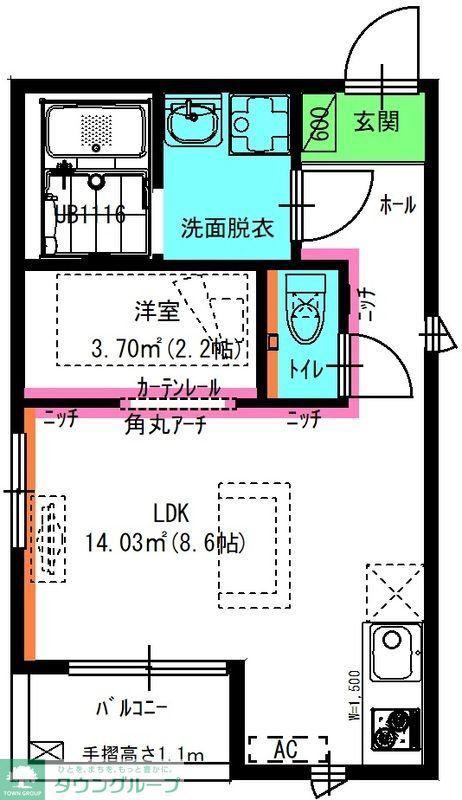MESM(1LDK/3階)の間取り写真