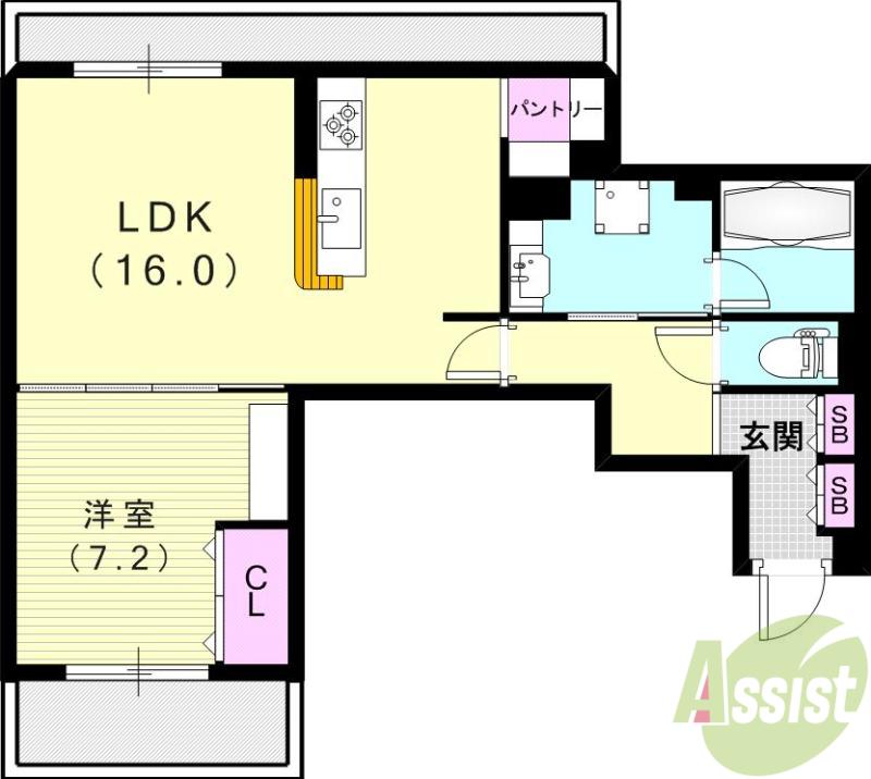 DAIWA CITY NAKASAKURAZUKA(1LDK/1階)の間取り写真