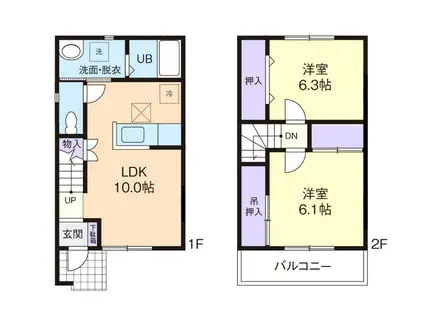グランシャリNEMOTO III(2LDK/1階)の間取り写真