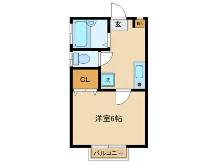アヴェニール(1K/2階)の間取り写真