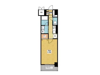 リブラン東別院(1K/12階)の間取り写真