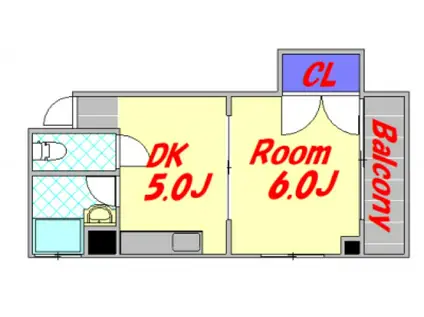 房尾本店楠木ビル(1DK/2階)の間取り写真