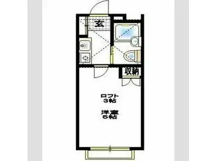 スカイピア相武台2B(1K/2階)の間取り写真