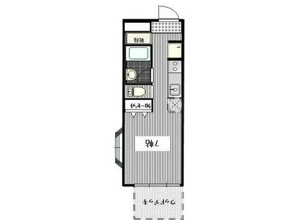 プラチナコート洗足(1K/1階)の間取り写真