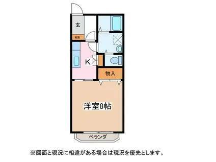 レジデンスYAMASHICHI D(1K/1階)の間取り写真