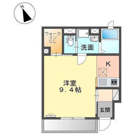 シトロン(ワンルーム/1階)の間取り写真