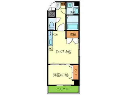 クリア天王寺東(1DK/4階)の間取り写真