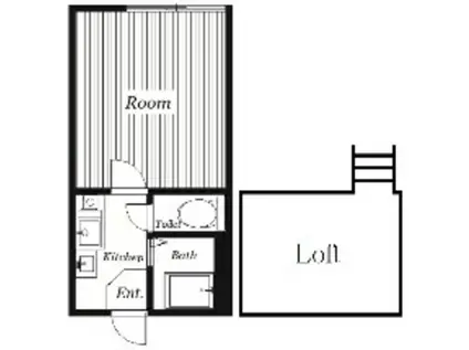 カルタス21菊川(1K/2階)の間取り写真