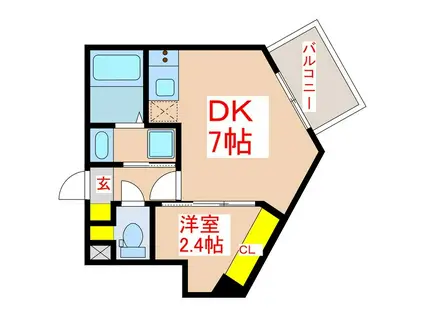 G/718(1DK/4階)の間取り写真