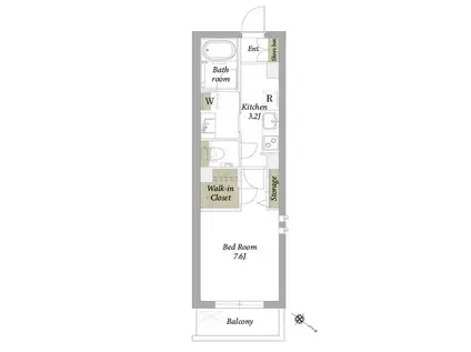 アームスコート代々木(1K/1階)の間取り写真