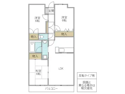 常豊共同ビル(3LDK/1階)の間取り写真