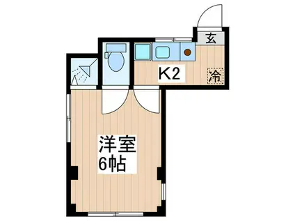 第二村上ビル(1K/2階)の間取り写真