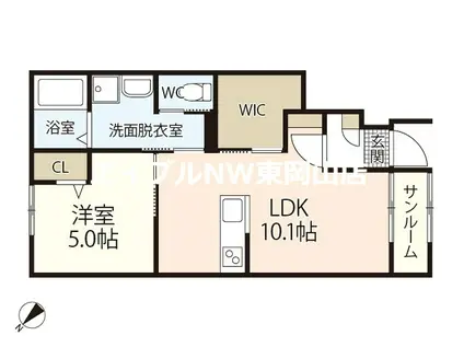 セフィレア(1LDK/1階)の間取り写真