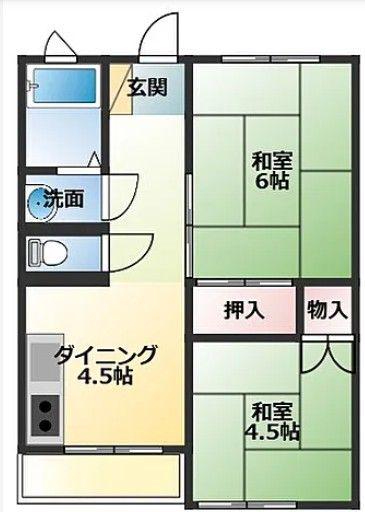 コーポオノ(2DK/2階)の間取り写真
