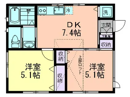 ディアナ(2DK/2階)の間取り写真