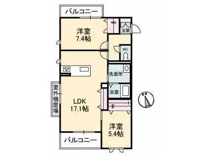メリーベル(2LDK/2階)の間取り写真