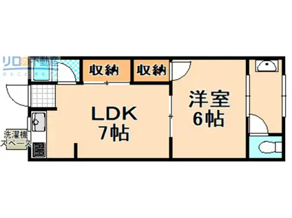 北伊丹ハウス(1LDK/1階)の間取り写真