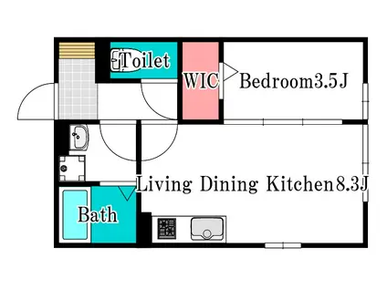 D-ROOM LUXURY(1LDK/2階)の間取り写真