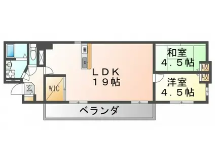 常陽第3ガーデンハイツ(2LDK/7階)の間取り写真