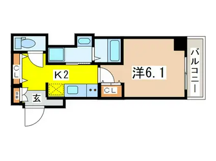 リヴシティ錦糸町四番館(1K/4階)の間取り写真