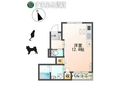 リヴェールミニオン(ワンルーム/1階)の間取り写真