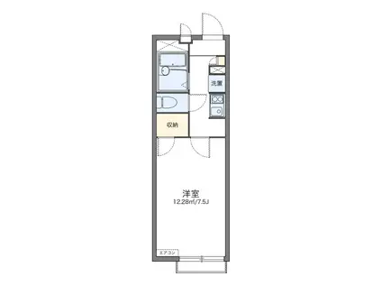 レオパレス都A棟(1K/2階)の間取り写真