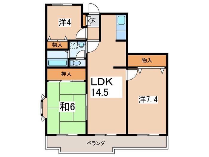 メゾンベール桜台(3LDK/4階)の間取り写真
