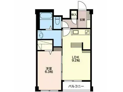 LALBA DI PRIMO(1LDK/3階)の間取り写真