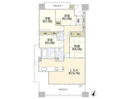 パークシティ・タワーズガーデン中央棟(4LDK/5階)の間取り写真